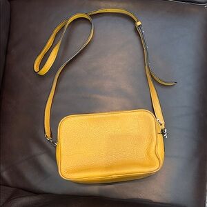 Leatherology Yellow Leather Crossbody Bag